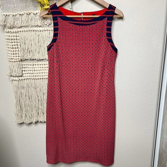 Anne Klein Red Blue Dress - Picture 1 of 8
